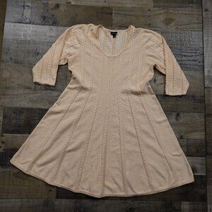 Torrid Sweater Dress Women’s Size‎ 2 Peach Cable Knit Fit & Flare SMOKER